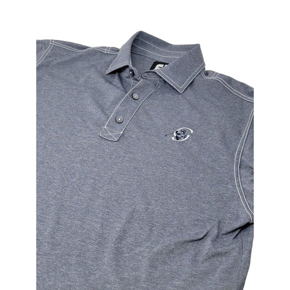 FootJoy Heathered Golf Polo Shirt Blue Size Small Moisture‎ Wicking Polyester - Picture 1 of 6